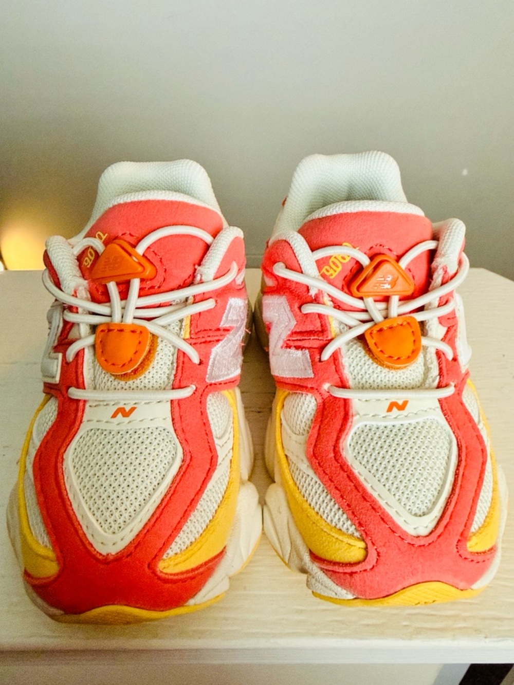 New Balance 9060 Fluorescent Orange Red TD IV9060FL Toddler Sneakers - Picture 2 of 10